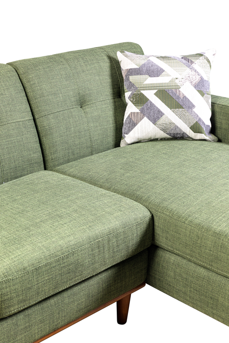 Kort & Co. Freeman 2-Piece Right-Facing Sectional with Wood Legs – Avocado Green