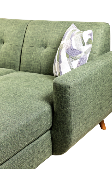 Kort & Co. Freeman 2-Piece Right-Facing Sectional with Wood Legs – Avocado Green