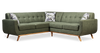 Kort & Co. Freeman 2-Piece Linen-Look Fabric Sectional with Wood Legs – Avocado Green