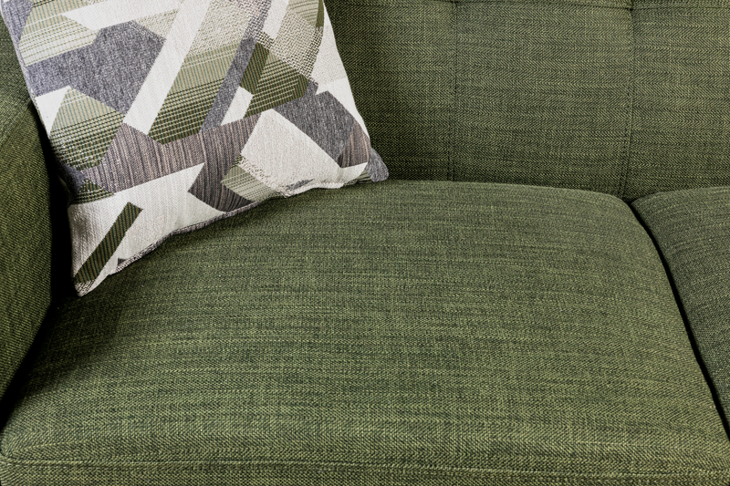 Kort & Co. Freeman 2-Piece Linen-Look Fabric Sectional with Wood Legs – Avocado Green
