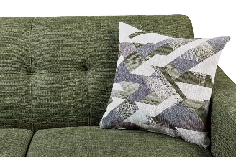 Kort & Co. Freeman 2-Piece Linen-Look Fabric Sectional with Wood Legs – Avocado Green