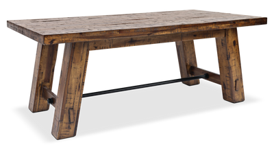 Galeveston 50" Rustic Coffee Table with Casters - Brown Woodgrain Wood|Table à café rustique Galeveston de 50 po avec roulettes - bois à grain de bois brun