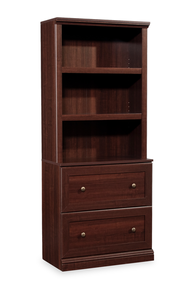 Goodwin 29.06” Modern 2-Shelf Bookcase with Drawers – Select Cherry | Bibliothèque moderne Goodwin de 29,06 po à 2 tablettes avec tiroirs - cerisier raffiné