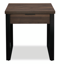 Griffin 23.5” Contemporary End Table with Storage – Dark Brown 
