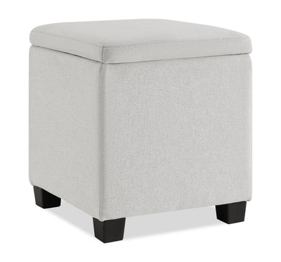 Halifax 14.75” Fabric Storage Ottoman – Light Grey | Pouf de rangement Halifax de 14,75 po en tissu - gris clair