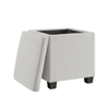 Halifax 14.75” Fabric Storage Ottoman – Light Grey | Pouf de rangement Halifax de 14,75 po en tissu - gris clair