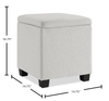 Halifax 14.75” Fabric Storage Ottoman – Light Grey | Pouf de rangement Halifax de 14,75 po en tissu - gris clair