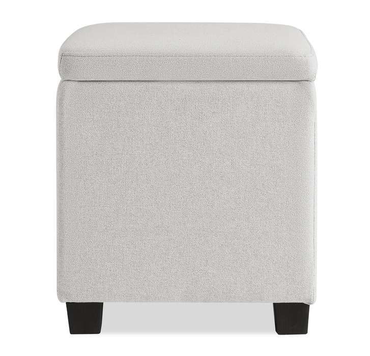 Halifax 14.75” Fabric Storage Ottoman – Light Grey