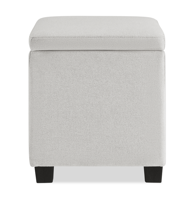 Halifax 14.75” Fabric Storage Ottoman – Light Grey
