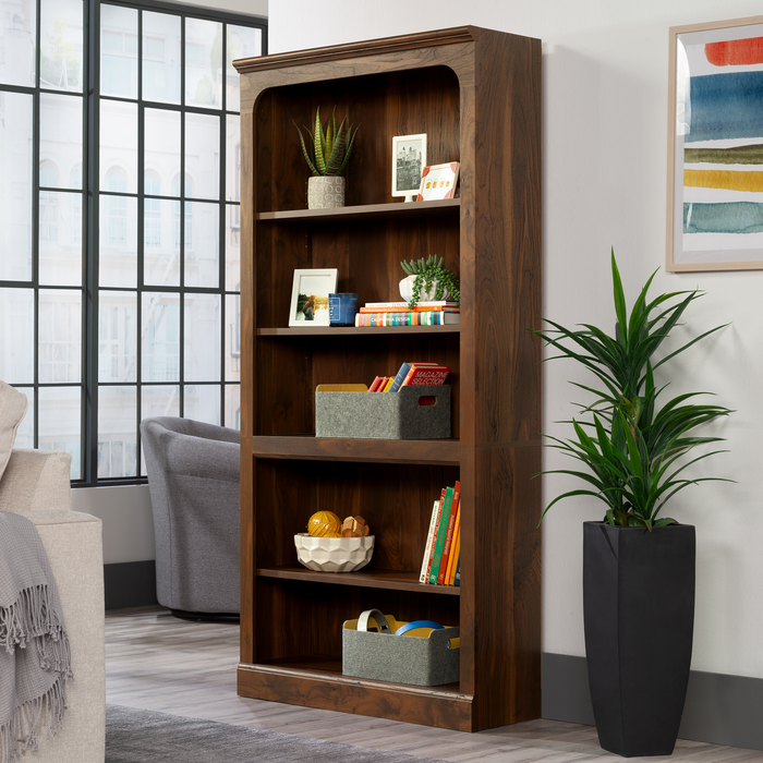 Halston 33.7” 5-Shelf Bookcase with Adjustable Shelves – Sindoori Mango 