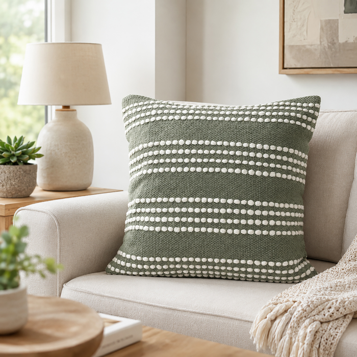 Harris Fabric Accent Pillow -Olive