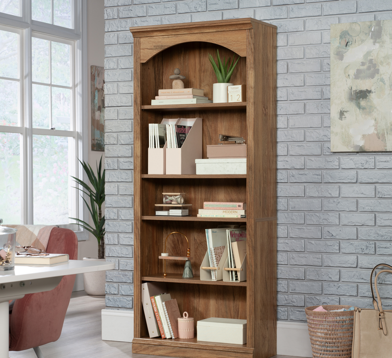 Halston 29.29” 5-Shelf Bookcase with Adjustable Shelves – Grand Walnut 