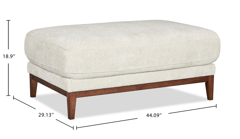 Horizon 44.09\" Fabric Ottoman - Stone