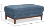 Horizon 44.09" Fabric Ottoman - Navy | Pouf Horizon de 44,09 po en tissu - bleu marine
