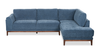 Horizon 2-Piece Right-Facing Fabric Sectional with Wood Base and Legs - Navy | Sofa sectionnel de droite Horizon 2 pièces en tissu avec base et pattes en bois - bleu marine