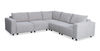 Infinity Modular 5-Piece Chenille Fabric Sofa Sectional – Light Grey