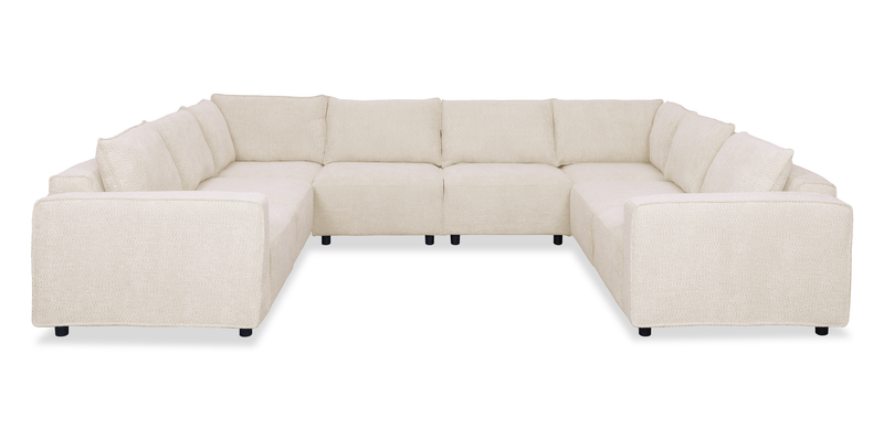 Infinity Modular 8-Piece Chenille Fabric Sofa Sectional – Taupe