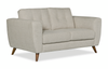 Iverly 61” Linen-Look Fabric Loveseat with Removable Back Cushions – Sand