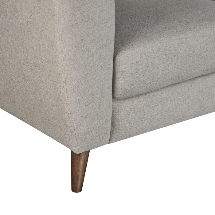 Iverly 61” Linen-Look Fabric Loveseat with Removable Back Cushions – Sand