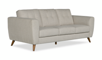 Iverly 84” Linen-Look Fabric Sofa with Removable Back Cushions – Sand 