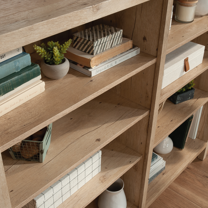 Juble 55.75” Rustic Bookcase with Adjustable Shelves – Prime Oak