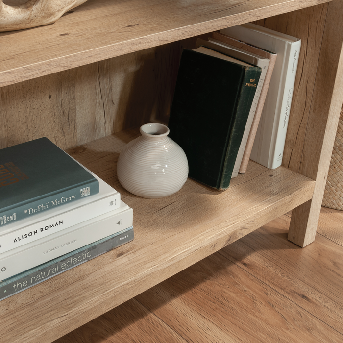 Juble 55.75” Rustic Bookcase with Adjustable Shelves – Prime Oak