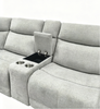 Kacey 6-Piece Chenille Fabric Power Reclining Sectional with USB Port - Grey | Sofa sectionnel à inclinaison électrique Kacey 6 pièces de po en tissu de chenille avec port USB - gris
