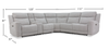 Kacey 6-Piece Chenille Fabric Power Reclining Sectional with USB Port - Grey | Sofa sectionnel à inclinaison électrique Kacey 6 pièces de po en tissu de chenille avec port USB - gris
