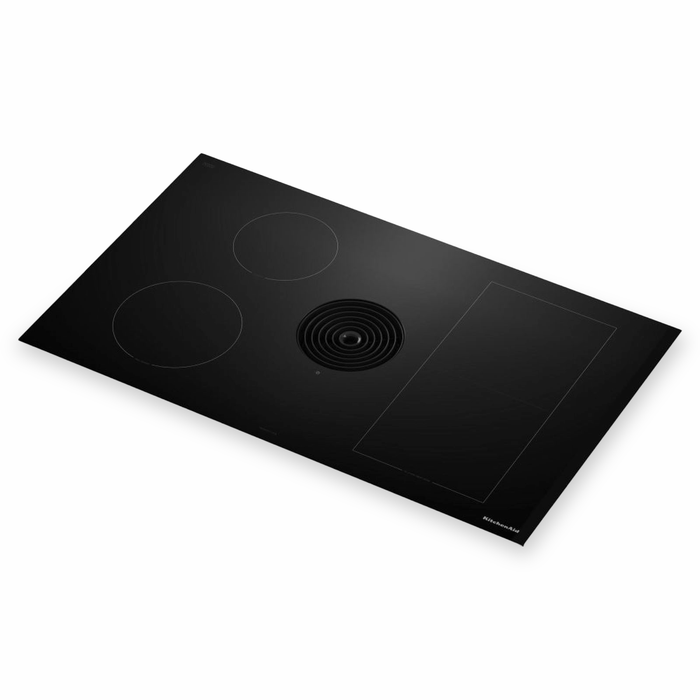 KitchenAid 36\" Induction Downdraft Cooktop with Bridge XL Even-Heat Zone - Black - KCID936SBL