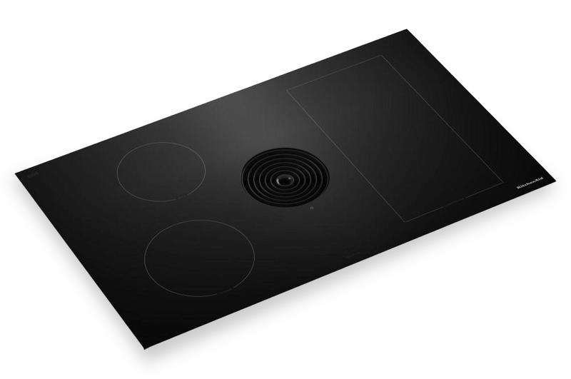 KitchenAid 36\" Induction Downdraft Cooktop with Bridge XL Even-Heat Zone - Black - KCID936SBL