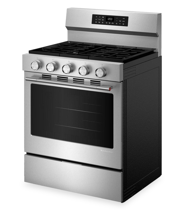 KitchenAid 30\" 5 Cu. Ft. Smart Gas Range with Convection Modes - PrintShield Stainless Steel - KFGS330TPS