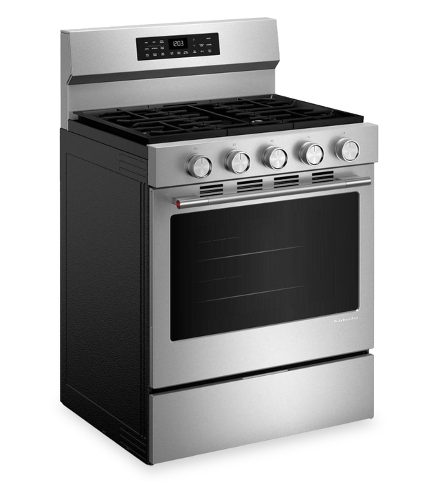 KitchenAid 30\" 5 Cu. Ft. Smart Gas Range with Convection Modes - PrintShield Stainless Steel - KFGS330TPS