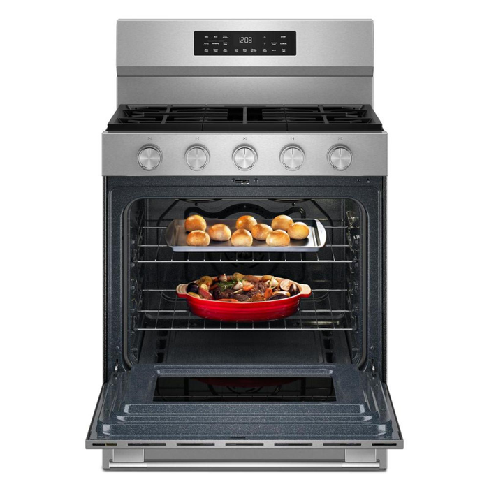 KitchenAid 30\" 5 Cu. Ft. Smart Gas Range with Convection Modes - PrintShield Stainless Steel - KFGS330TPS