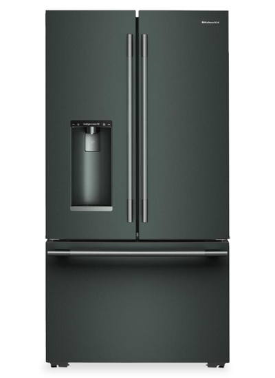 KitchenAid 35.6" 23.1 Cu. Ft. Counter-Depth French Door Refrigerator – Juniper - KRFC536SJP | Réfrigérateur KitchenAid de 23,1 pi3 et de 35,6 po de profondeur comptoir à portes françaises avec remplissage automatique - minerai noir - KRFC536SJP