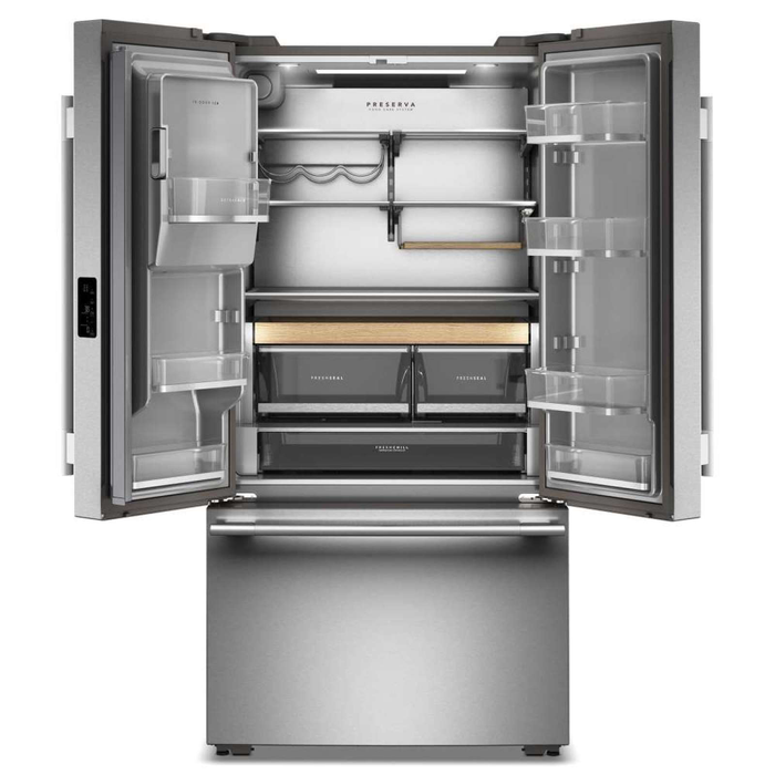 KitchenAid 36.6\" 23.9 Cu. Ft. Counter Depth French Door Refrigerator - Stainless Steel - KRFC736SPS