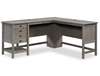 Lance 65.12\" L-Shaped Office Desk with 2 Drawers – Mystic Oak