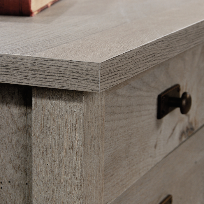 Lance 65.12\" L-Shaped Office Desk with 2 Drawers – Mystic Oak