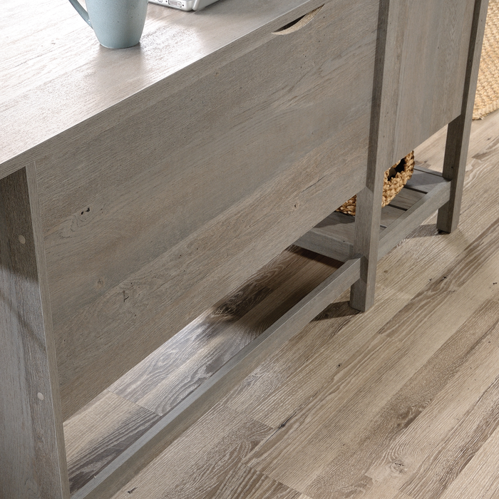 Lance 65.12\" L-Shaped Office Desk with 2 Drawers – Mystic Oak