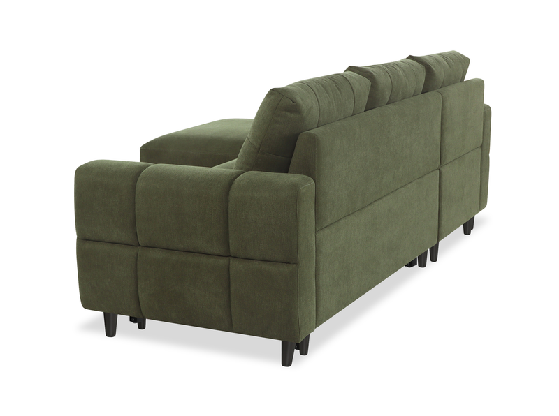 Laval 2-Piece Left-Facing Fabric Sleeper Sectional with Storage Chaise - Green