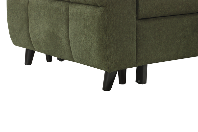 Laval 2-Piece Right-Facing Fabric Sleeper Sectional with Storage Chaise - Green