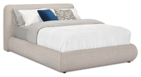 Luka Upholstered Platform Bed in Grey Polyester Fabric, Modern - Queen Size 