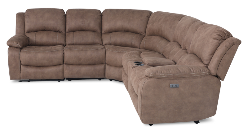  Marcel 6-Piece Fabric Power Reclining Sectional with Storage Console and USB Port - Warm Brown