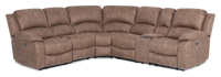Marcel 6-Piece Fabric Power Reclining Sectional with Storage Console and USB Port - Warm Brown