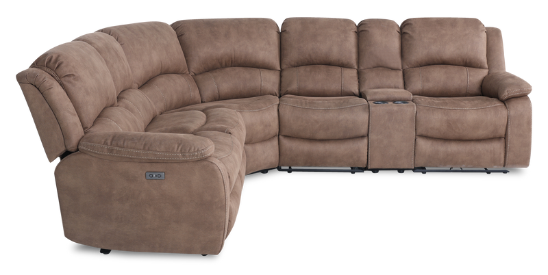  Marcel 6-Piece Fabric Power Reclining Sectional with Storage Console and USB Port - Warm Brown