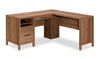 Martin 58.43\" L-Shaped Office Desk with 2 Drawers – Saddle Walnut