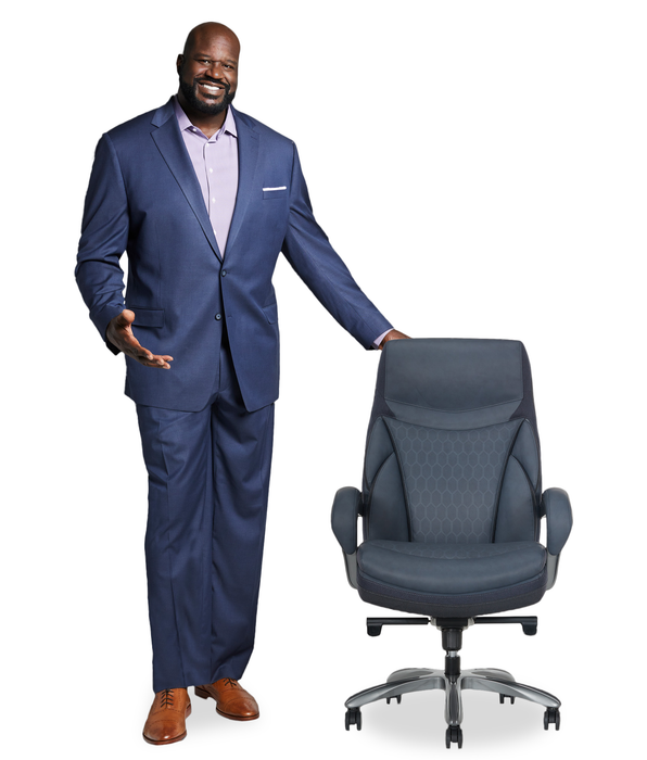 Shaquille O’Neal Home Maximos 29.5” Big & Tall High Back Executive Office Chair with Extended Headrest – Blue