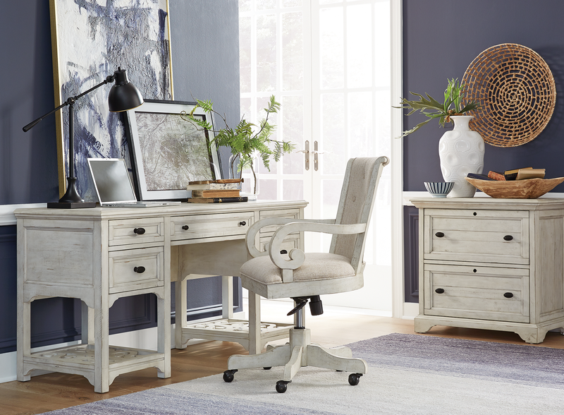 Milson 64\" Desk with Storage and Adjustable Shelves - Alabaster