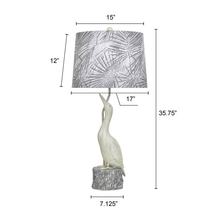 Misty 12\" Table Lamp with Fabric Shade – Villa Grey