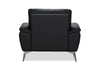 Mystic 41.7” Contemporary Genuine Leather Chair - Black | Fauteuil contemporain Mystic de 41,7 po en cuir véritable - noir