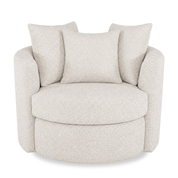 Made in Canada Sofa Lab Customizable Nest 42\" Fabric Swivel Accent Chair – Teddy Riverrock